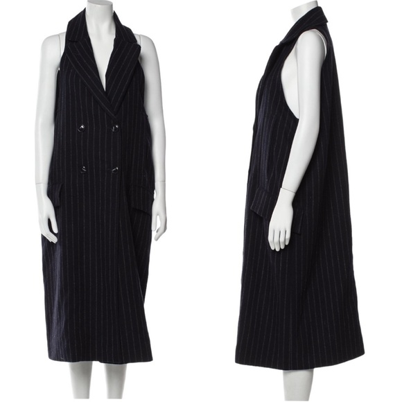 Baum Und Pferdgarten | NWT Darla Wool Blend Coat in Navy Pinstripe - Size Small - Picture 9 of 15